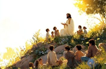 Jesus on hill
